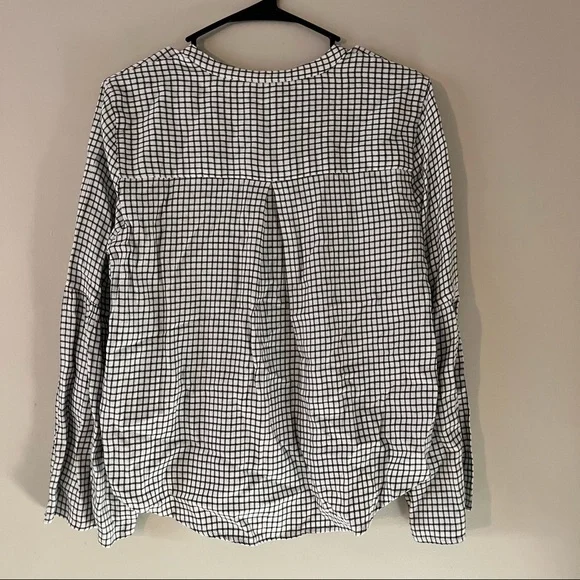 Madewell Bell-Sleeve Button-Down Shirt - Windowpane - Small - NWT - Picture 6 of 12